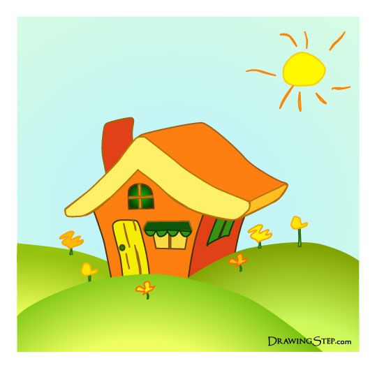 540x530 Adventures In Avarice!! Cartoon House, House Drawing And Happy Art