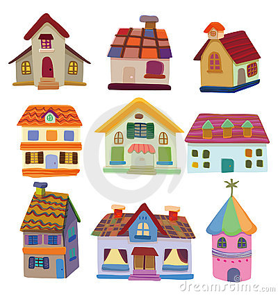 400x425 Cartoon House Icon Royalty Free Stock Photo