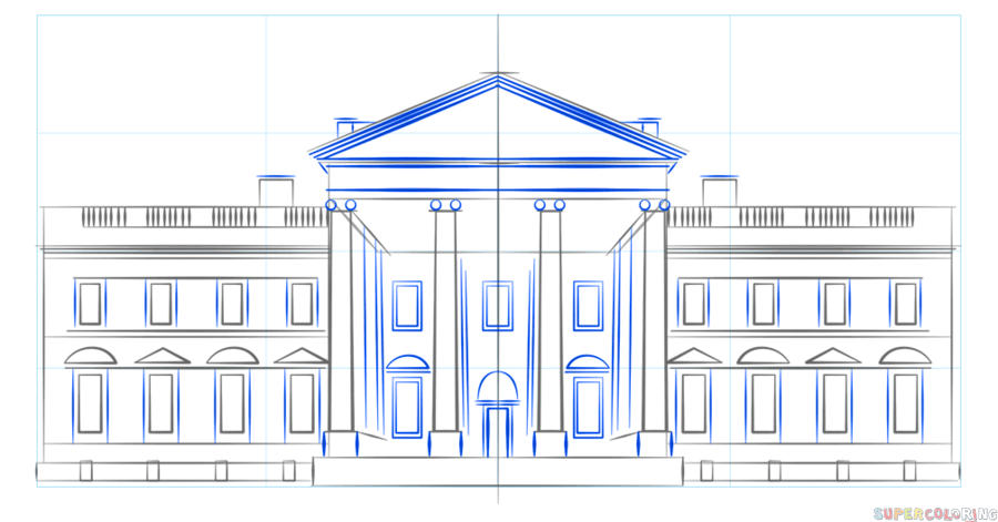 900x471 How To Draw The White House Step By Step Drawing Tutorials