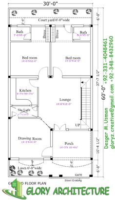 236x409 House Plan Drawing 40x80 Islamabad Design Project