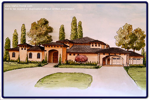 506x340 Drawing Of Custom Home With Descriptions