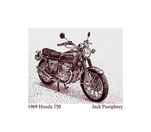 300x262 Honda Motorcycle Drawings Fine Art America