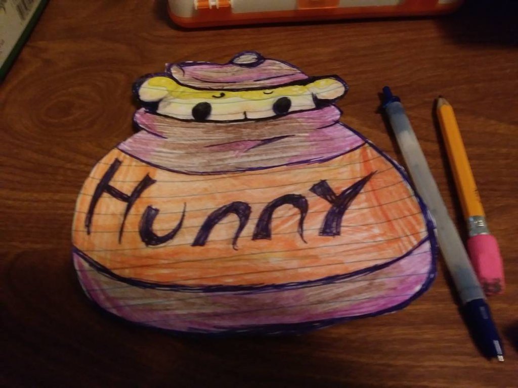 1024x768 Pooh In A Honey Pot (Drawing By Pokeyinmypocket