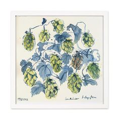236x236 Hops Flowers Painting Print Brew Hops Hops Green By Catilustre