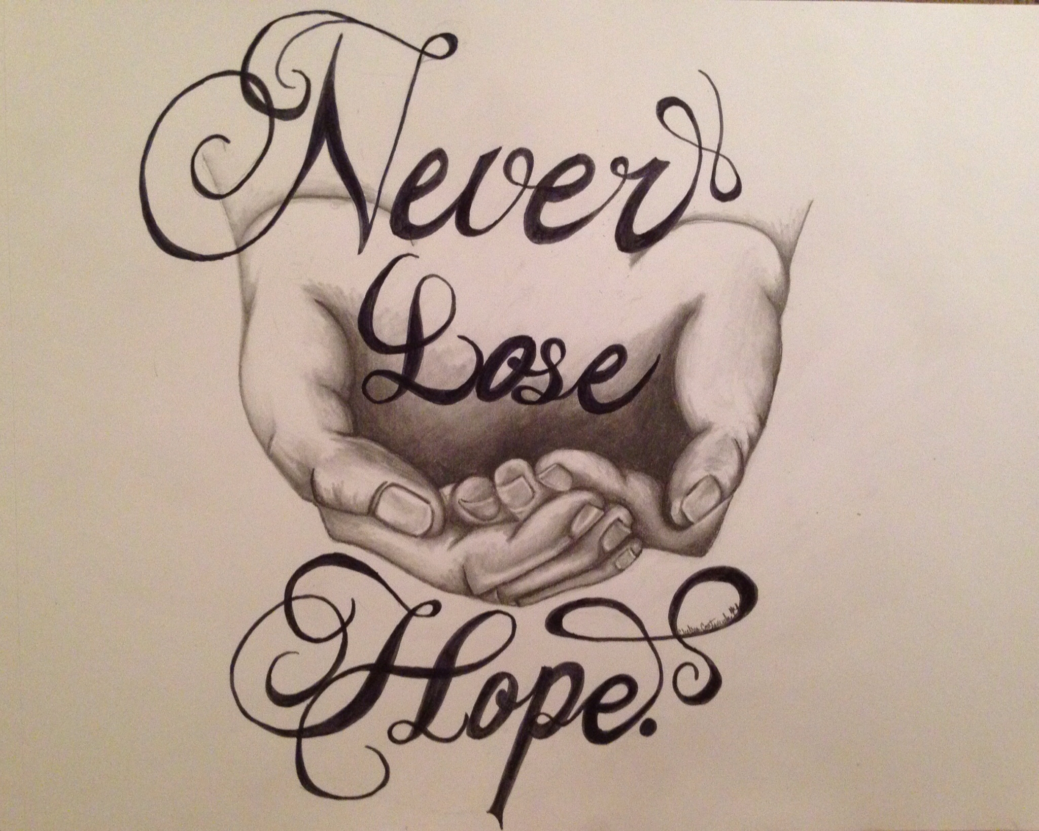 2048x1638 Never Lose Hope' 14x17 Graphite Pencil Drawing My Artwork