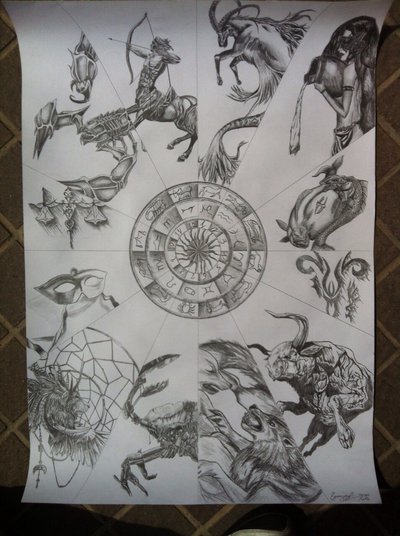400x536 12 Horoscope Drawing By Eyesonyang