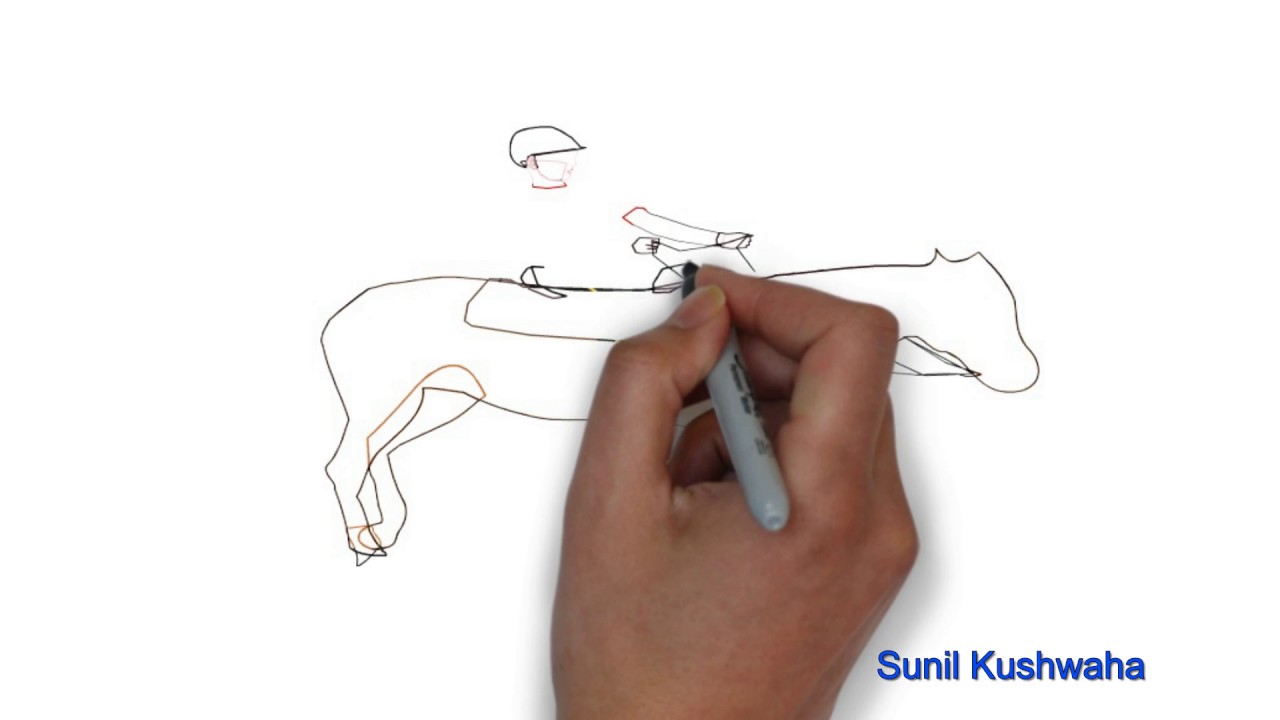 1280x720 Easy Step By Step Tutorial On How To Draw Horse With Rider