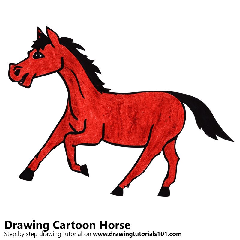 800x800 Learn How To Draw A Cartoon Horse (Cartoon Animals) Step By Step