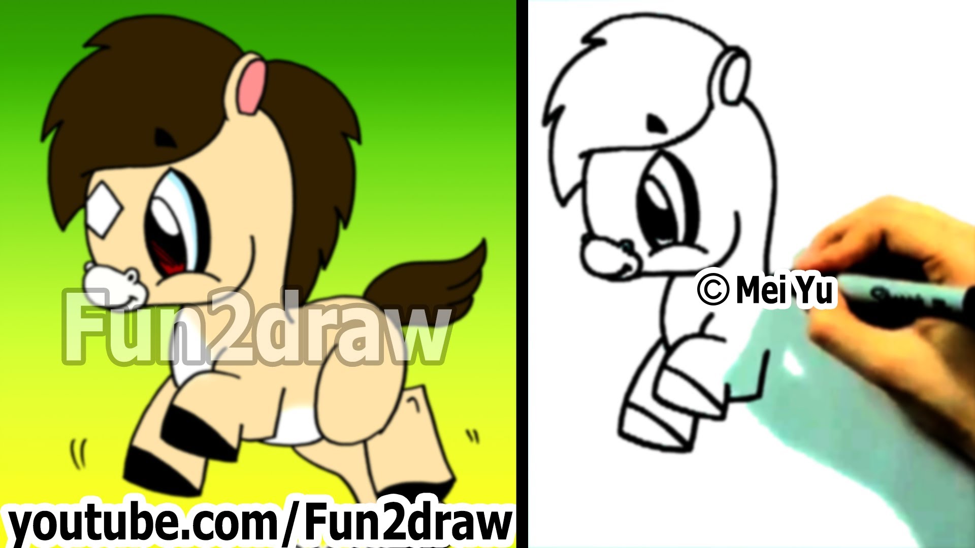 1920x1080 How To Draw A Cartoon Horse