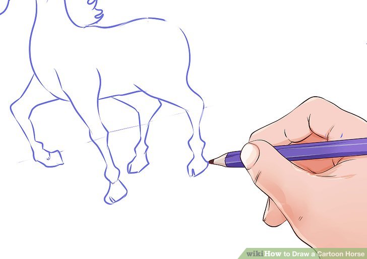 728x514 How To Draw A Cartoon Horse 10 Steps (With Pictures)