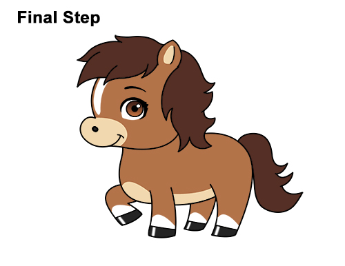 500x386 How To Draw A Horse Pony (Cartoon)