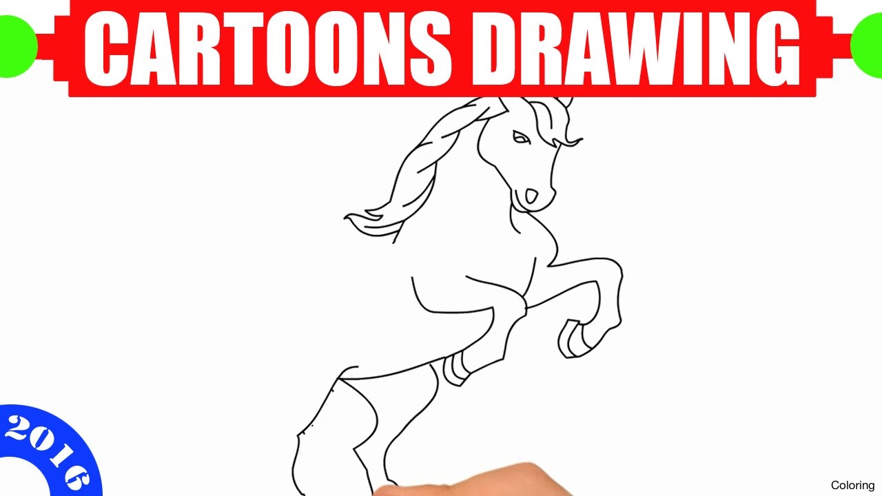 1280x720 Horse Drawing For Kids Coloring How To Draw Step By Tutorial 11f