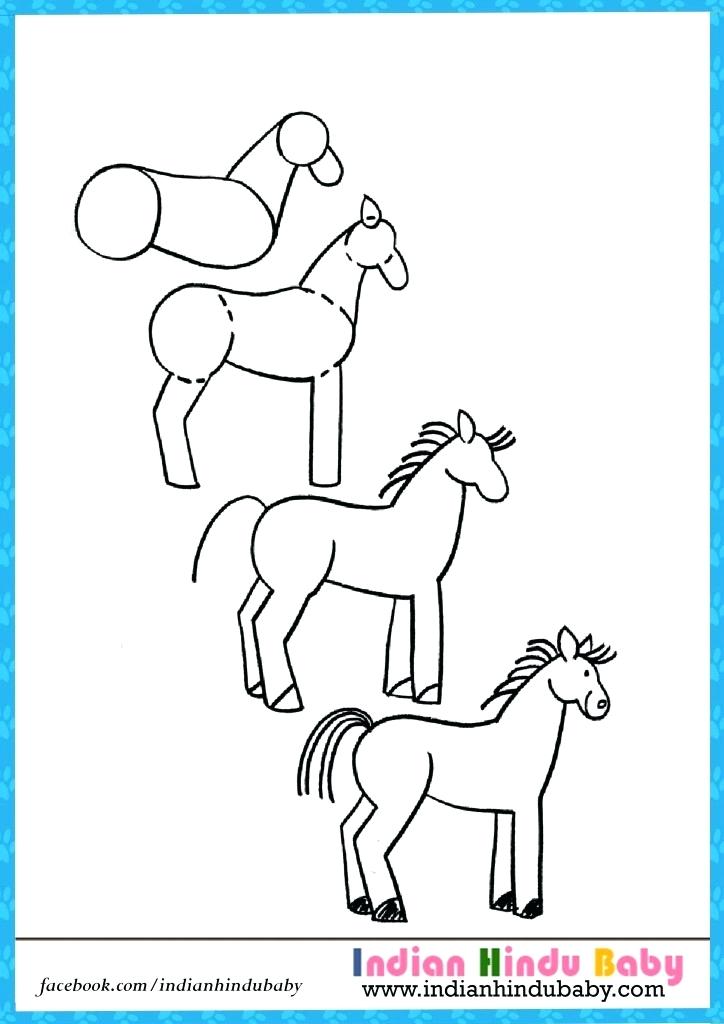 724x1024 Horse Drawing For Kids Create This Step By Step Horse Drawing