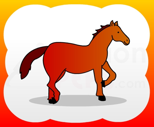 503x415 How2draw4kids How To Draw Horse (Standing) For Kids
