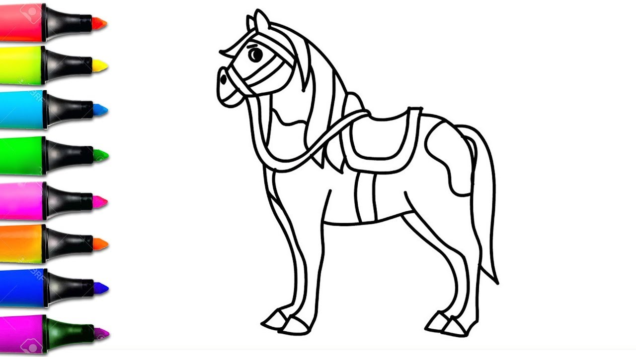 1280x720 How To Draw Cute Animals Coloring Pages Horse, Dinosaur, Octopus