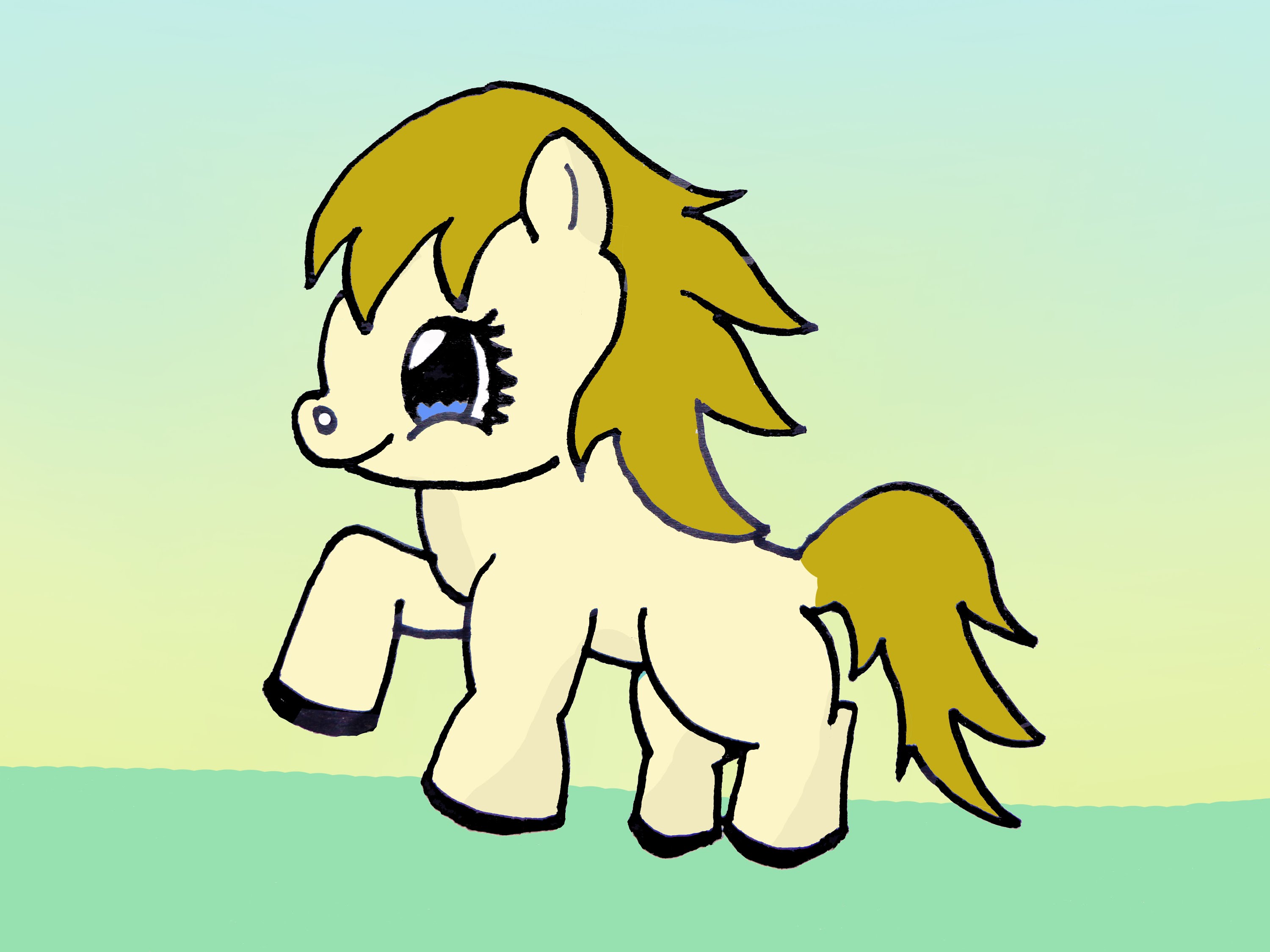 3000x2250 How To Draw A Cute Baby Horse