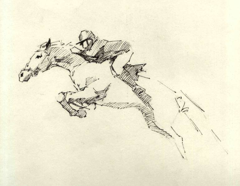 770x596 Saatchi Art Horse Rider Drawing By Vera Bondare