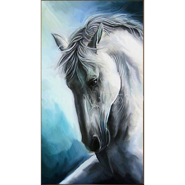 640x640 Diy 5d Diamond Painting Horse Head Drawing Full Rhinestones China