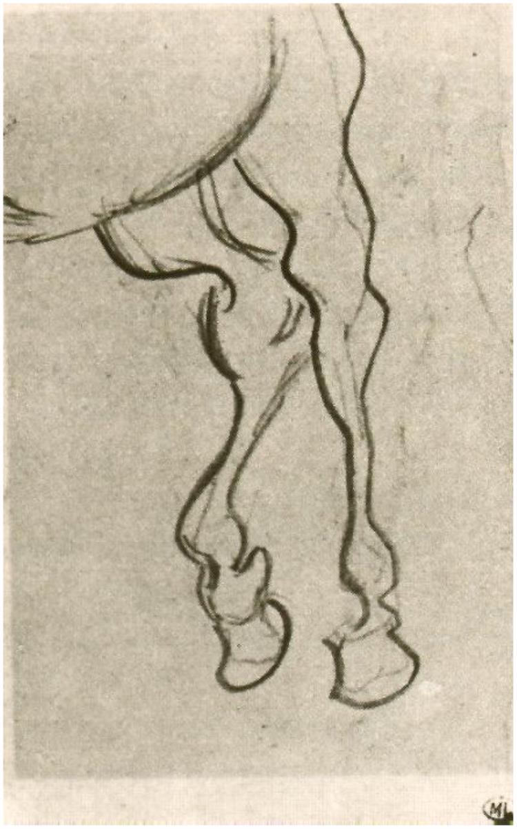 750x1203 Hind Legs Of A Horse By Vincent Van Gogh