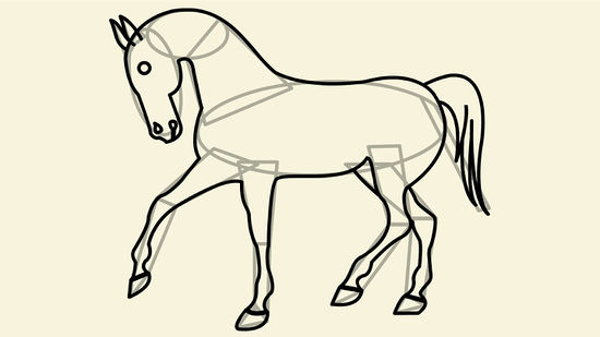 550x309 How To Draw A Simple Horse 11 Steps (With Pictures)
