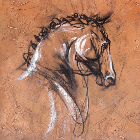 480x480 Horse Profile 2 Western Gallery Wrapped Oil Painting