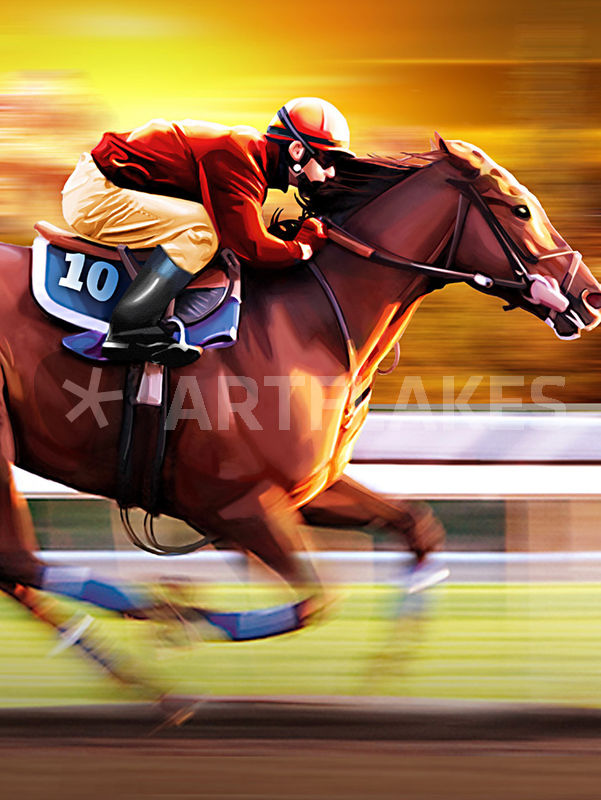 601x800 Horse Racing Drawing Art Prints And Posters By Cloudrious
