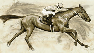 300x169 Horse Racing Drawings Fine Art America
