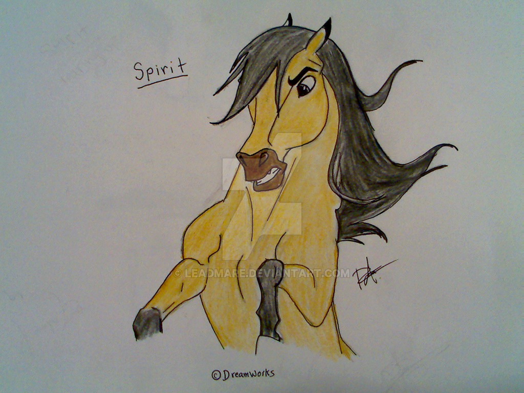1024x768 Spirit Rearing Up By Leadmare