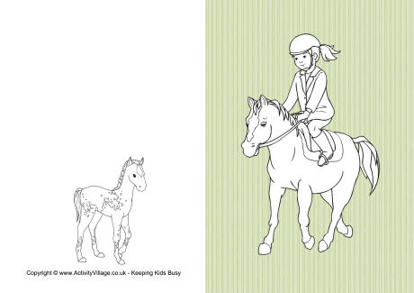 460x325 Riding Colouring Card