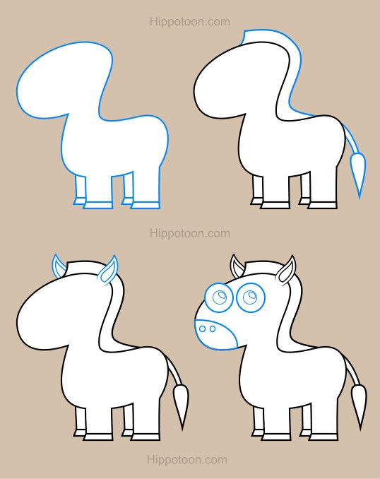 538x678 Simple Drawing Lesson On How To Draw A Horse. Drawing Reference