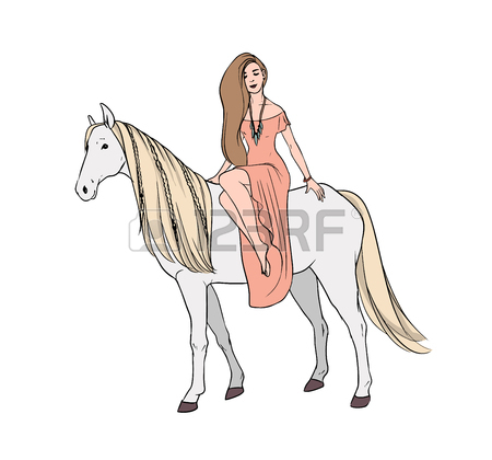 450x420 Couple Horseback Riding. Lovers Guy And Girl On Horses In Tweed