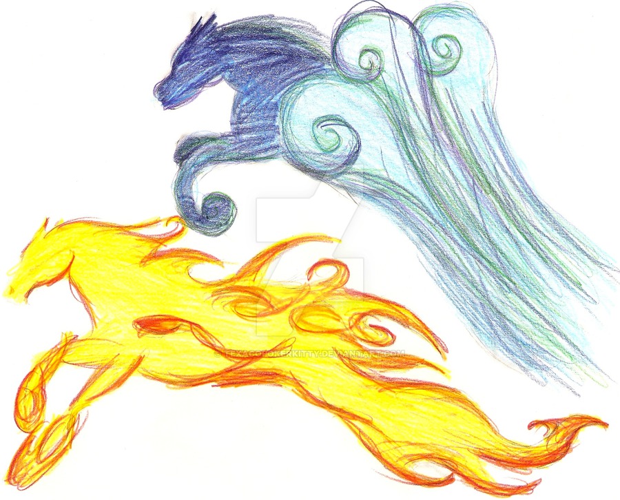 900x726 Elemental Horses Drawinge By Texacopokerkitty