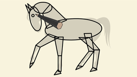 550x309 How To Draw A Simple Horse 11 Steps (With Pictures)