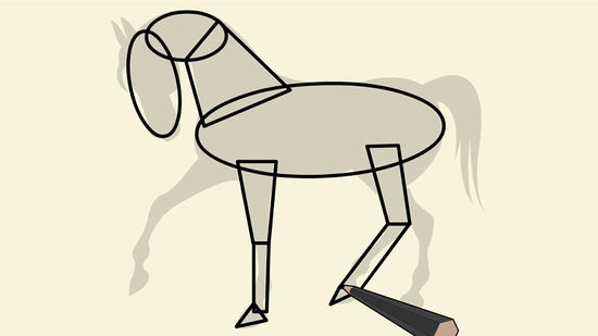 550x309 How To Draw A Simple Horse 11 Steps (With Pictures)