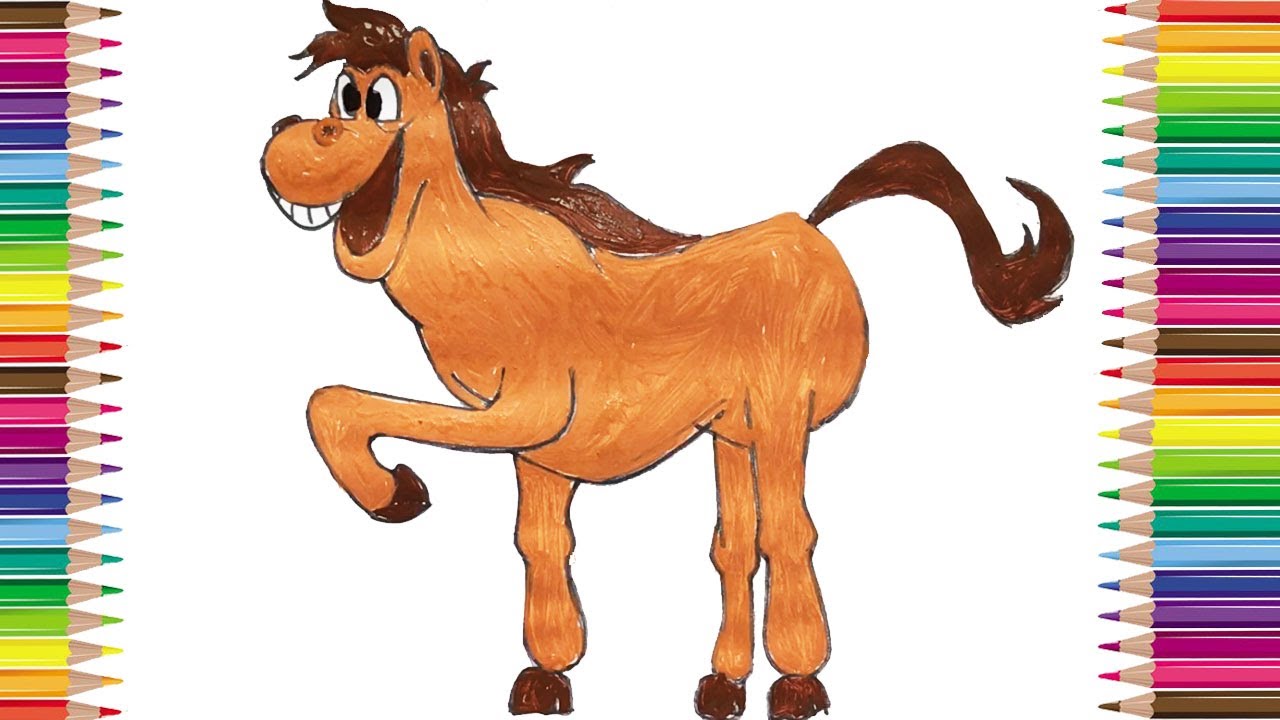 1280x720 How To Draw Horse Coloring Pages Animals Kids, Art Colors