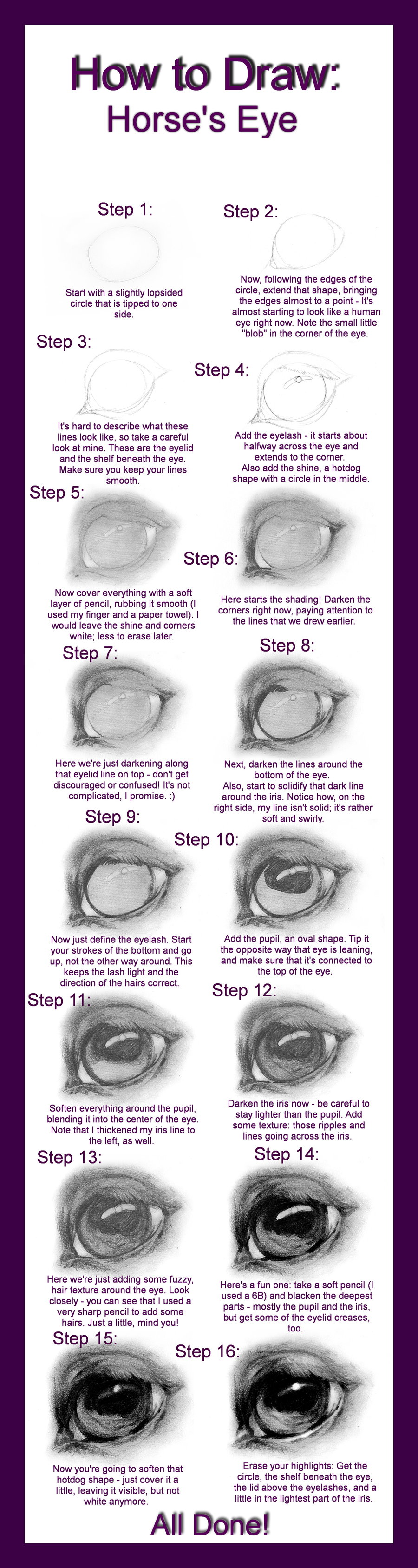 900x3374 How To Draw Horse's Eye By Define X