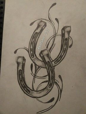 290x386 Horseshoe Tattoo Sketch Drawing By