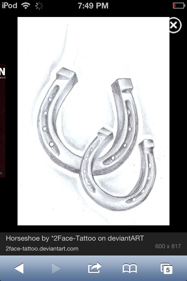 640x960 Horseshoe Tattoo With A Drawing Of My Horse Jumpin Through Would