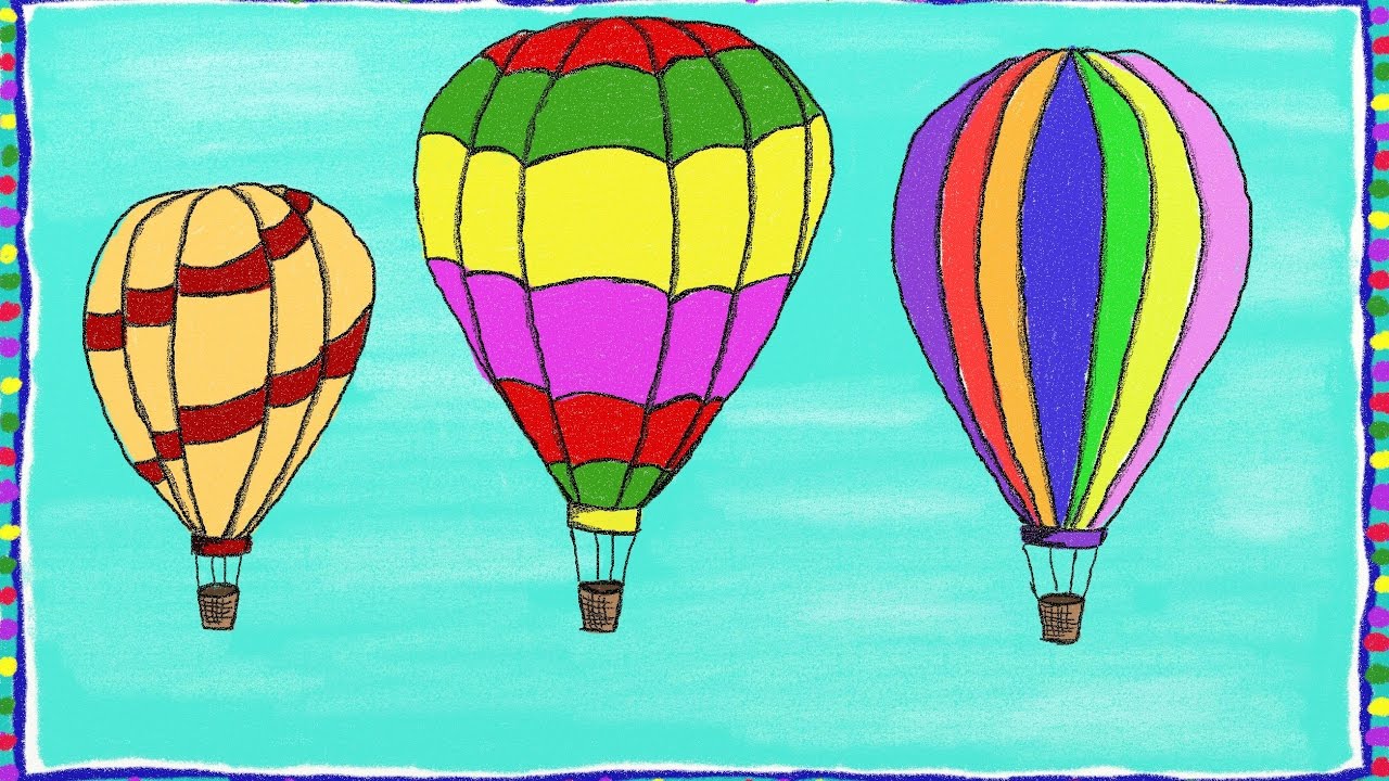 1280x720 Drawing A Simple Hot Air Balloon How To Draw A Hot Air Balloon