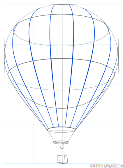 422x575 How To Draw A Hot Air Balloon Step By Step Drawing Tutorials