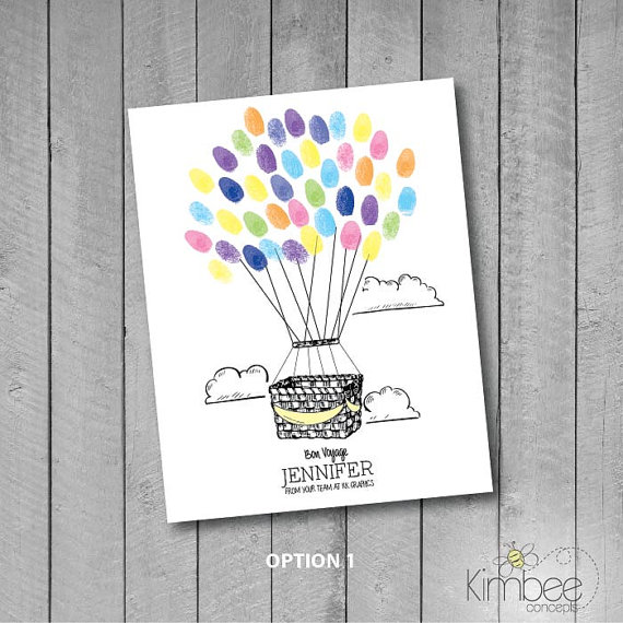 570x570 Personalized Hot Air Balloon Basket Thumbprint Guestbook Sign
