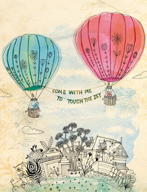 500x654 Hot Air Balloon Quotes Drawing