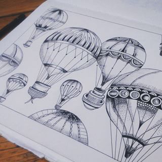 320x320 Hot Air Balloon Drawing