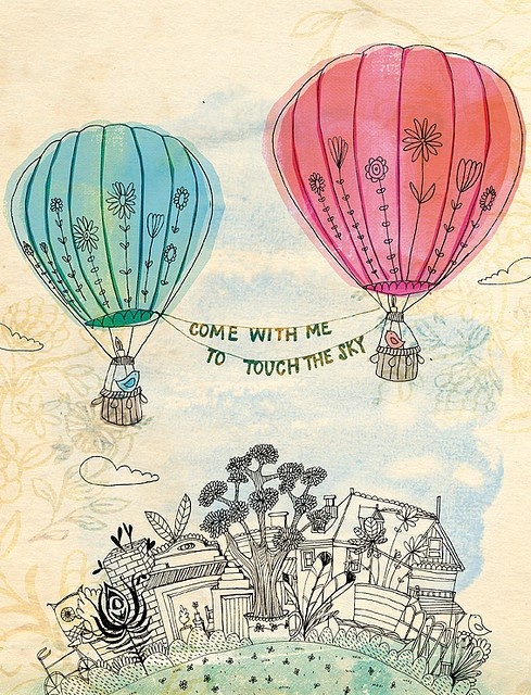 489x640 Hot Air Balloons Drawing