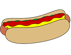 250x192 Cartoon Hot Dog Step By Step Drawing Lesson