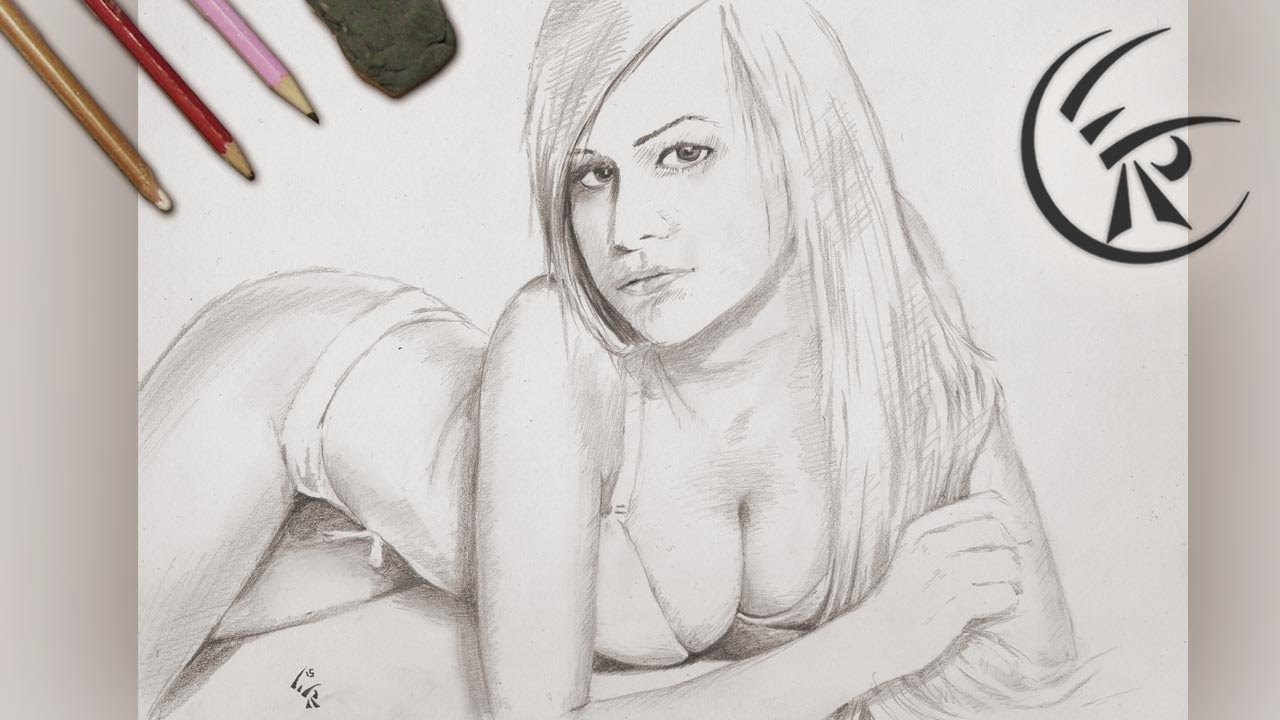 1280x720 Drawing Hot Girl Timelapse