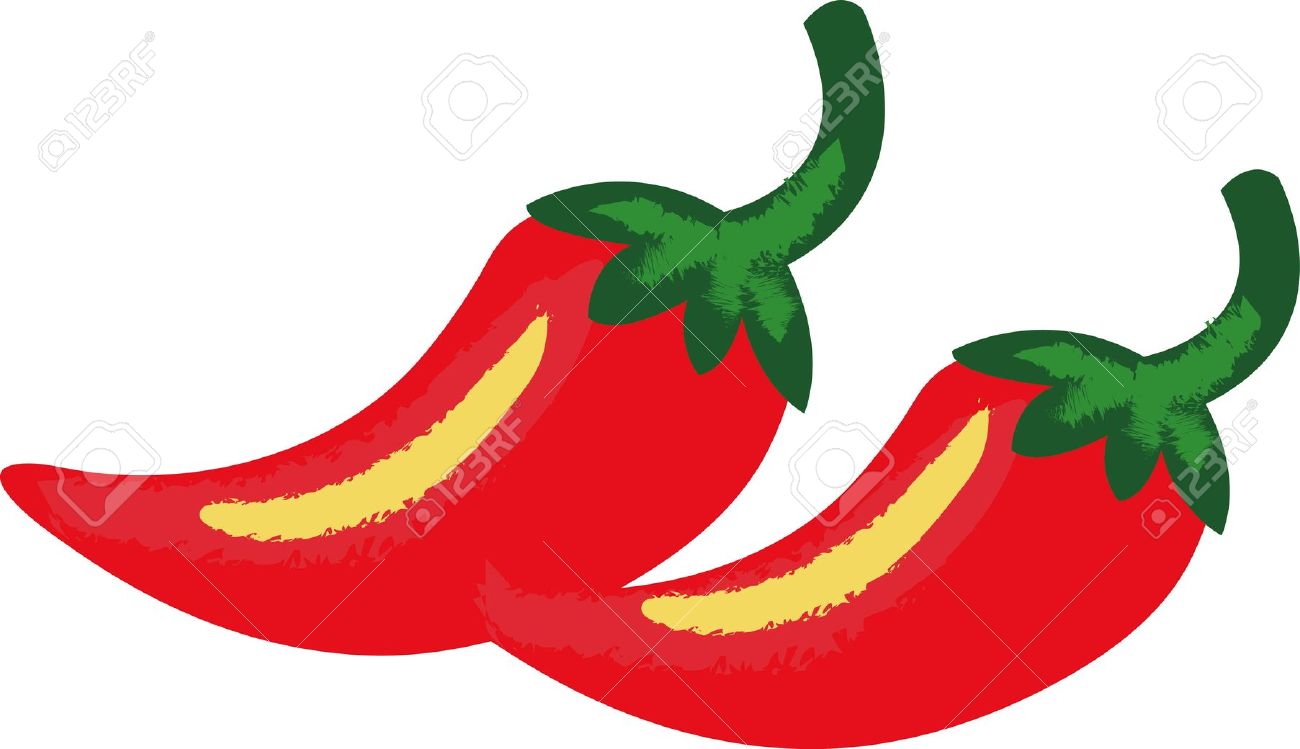 1300x749 Red Hot Pepper Hot Chili Pepper Drawing Stock Photo, Picture