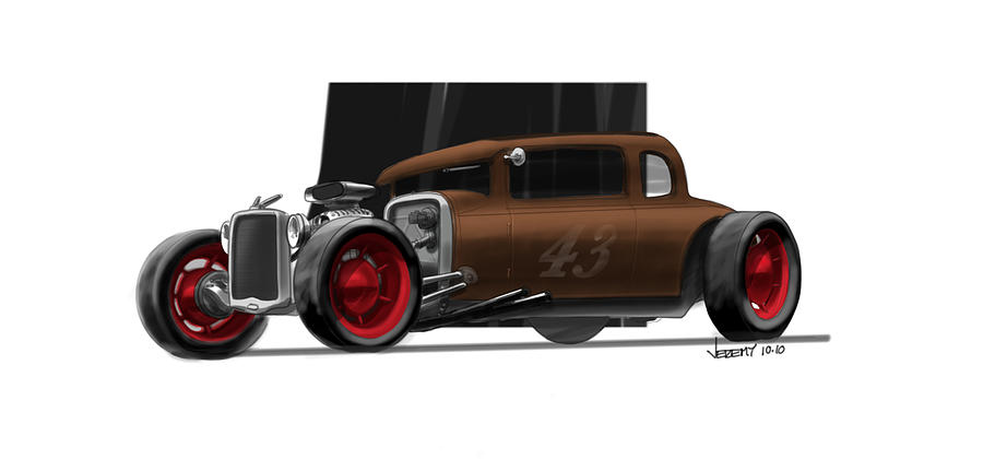 900x420 Og Hot Rod Drawing By Jeremy Lacy