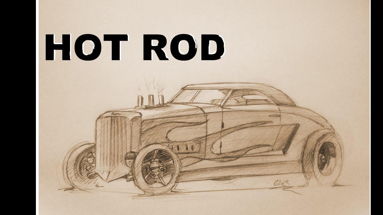 1280x720 How To Draw A Hot Rod 3d