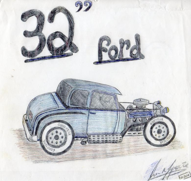 780x737 Hot Rod Drawing By Hand